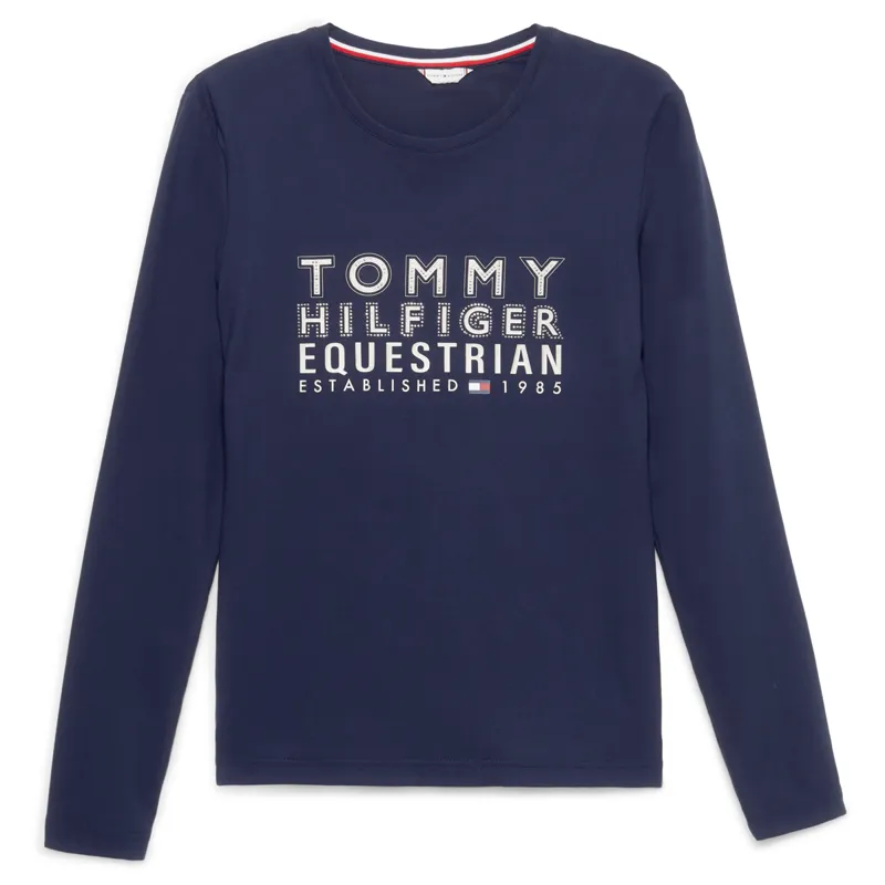 Tommy Hilfiger Women's Paris Studded Logo Long Sleeve T-Shirt - Desert Sky